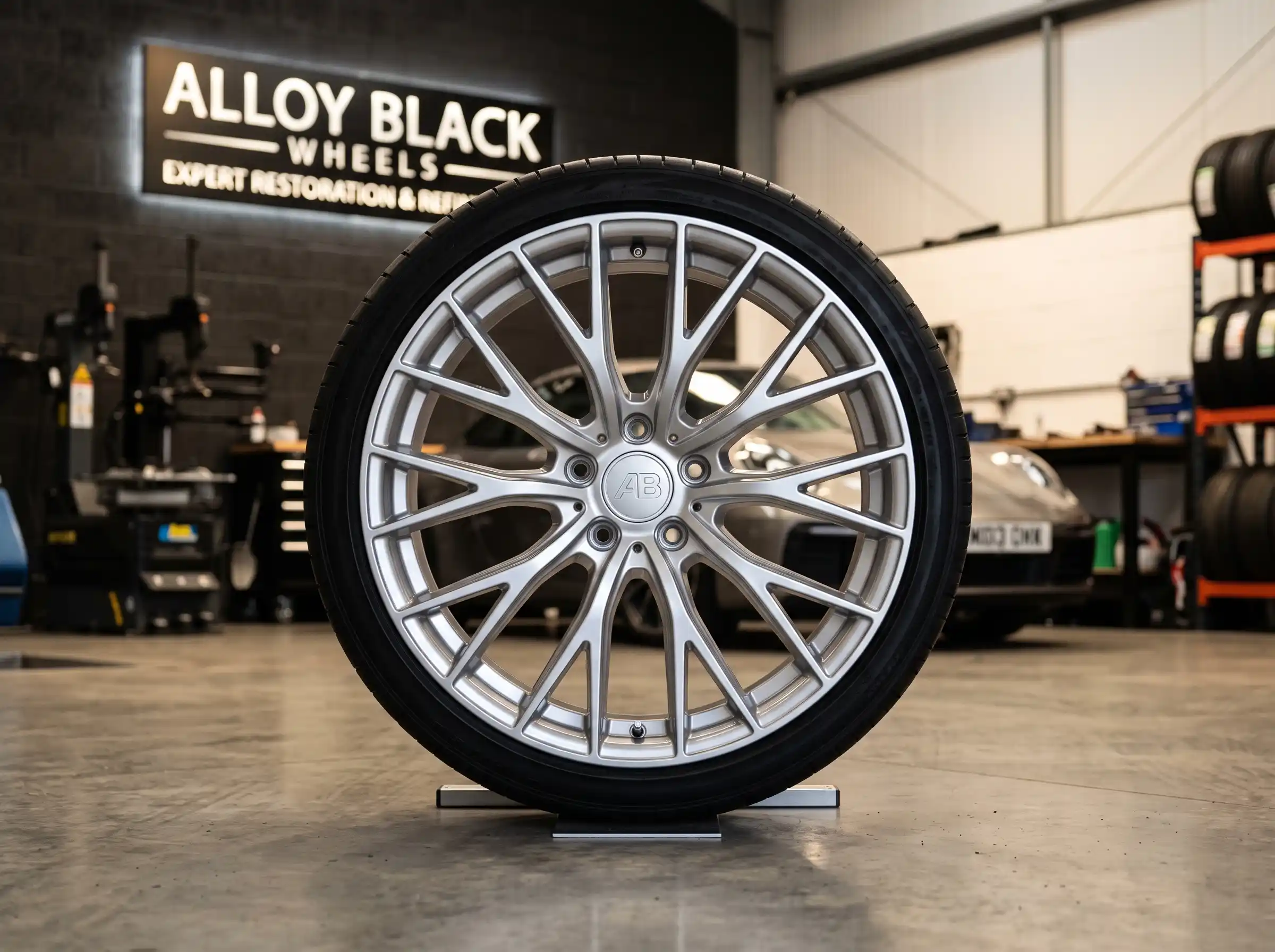 Alloy wheel with fresh factory-matched respray finish, Telford